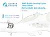 Quinta Studio QD72189 Lamp holder for WWII British landing lights 3D-Printed & coloured Interior on decal paper (All kits) 1/72